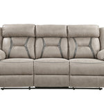 Steve Silver Furniture - TYSON RECLINING SOFA WITH DROP DOWN CONSOLE - Dark Gray Faux Leather - Sofas