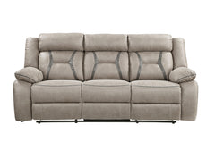 Steve Silver Furniture - TYSON RECLINING SOFA WITH DROP DOWN CONSOLE - Dark Gray Faux Leather - Sofas