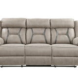 Steve Silver Furniture - TYSON RECLINING SOFA WITH DROP DOWN CONSOLE - Dark Gray Faux Leather - Sofas