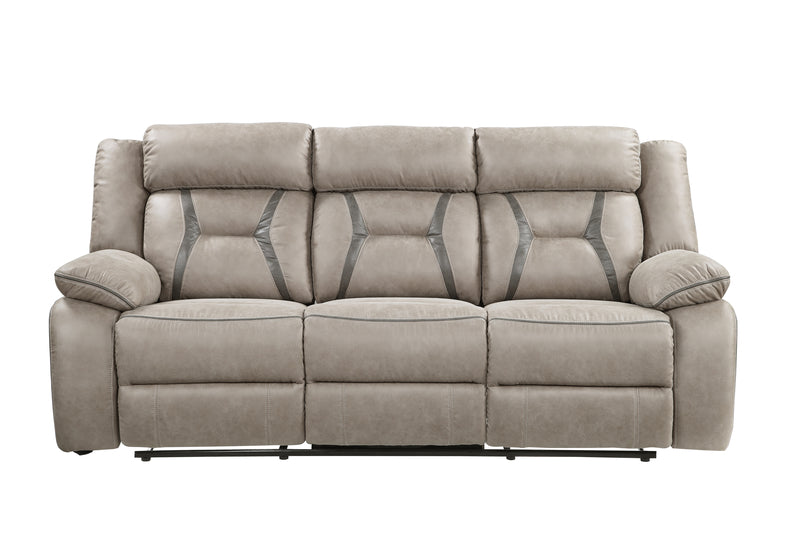 Steve Silver Furniture - TYSON RECLINING SOFA WITH DROP DOWN CONSOLE - Dark Gray Faux Leather - Sofas
