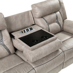 Steve Silver Furniture - TYSON RECLINING SOFA WITH DROP DOWN CONSOLE - Dark Gray Faux Leather - Sofas - Additional View 5