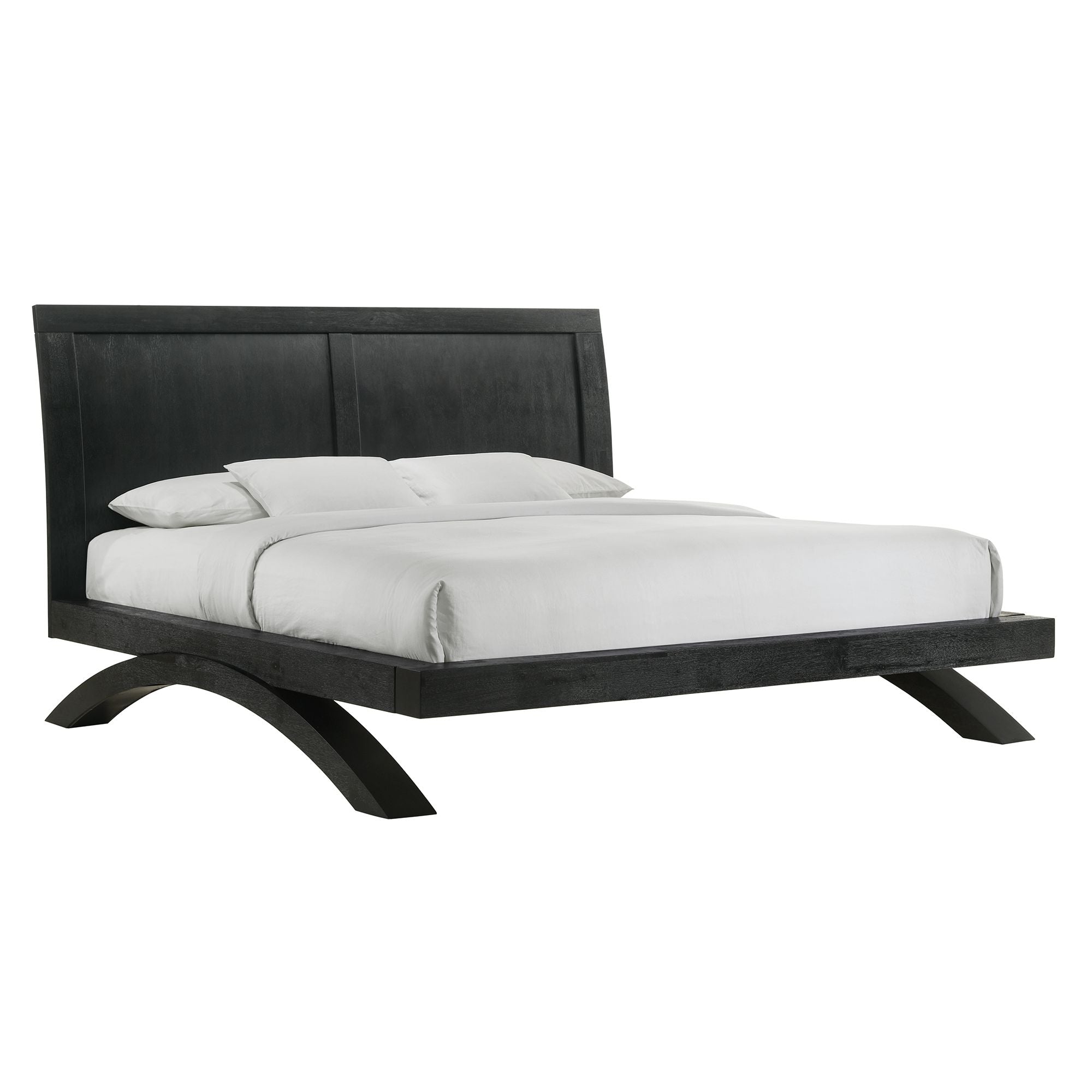 Elements International - Allan King Bed - Black - Wood - Beds