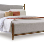Ashley Furniture - Lyncott Queen Upholstered Bed - Dark Brown|Gray Fabric|Wood - Beds