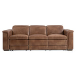 Premium brown leather sofa on a white background