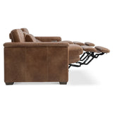 Leilani Brown Leather Power Sofa