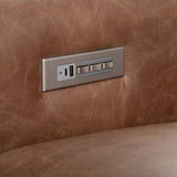 Leilani Brown Leather Power Sofa