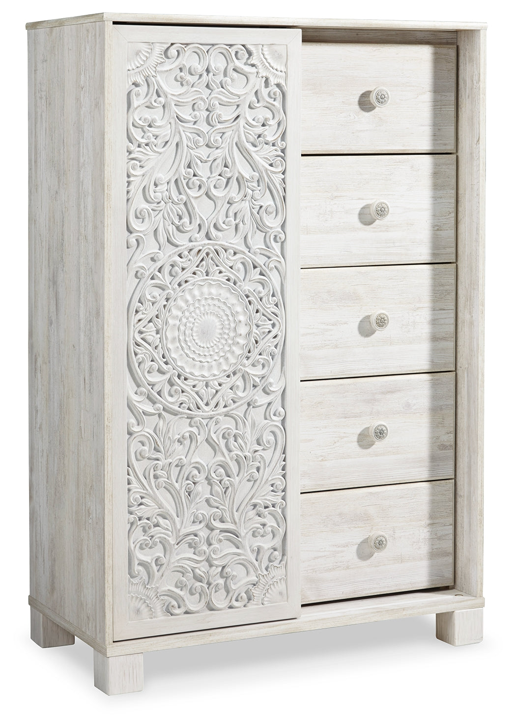 Ashley Furniture - PAXBERRY DRESSING CHEST - White Wood - Chests