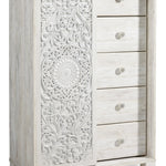 Ashley Furniture - PAXBERRY DRESSING CHEST - White Wood - Chests