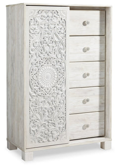 Ashley Furniture - PAXBERRY DRESSING CHEST - White Wood - Chests