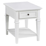 Steve Silver Furniture - CHARLESTOWN END TABLE - White Wood - Tables - Additional View 1