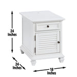 Steve Silver Furniture - CHARLESTOWN END TABLE - White Wood - Tables - Additional View 1