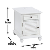 Steve Silver Furniture - CHARLESTOWN END TABLE - White Wood - Tables - Additional View 1