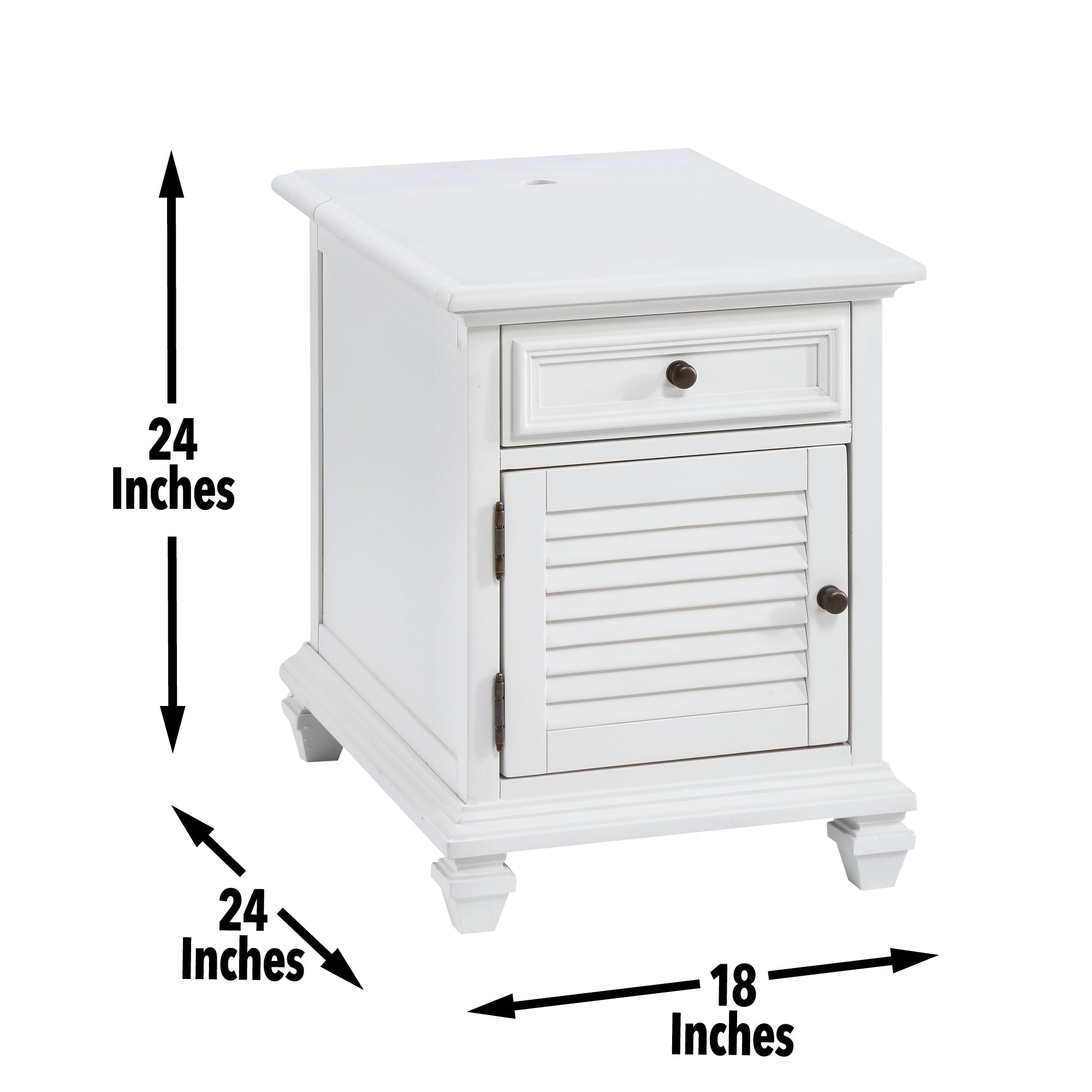 Steve Silver Furniture - CHARLESTOWN END TABLE - White Wood - Tables - Additional View 1