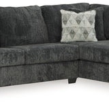Ashley Furniture - Biddeford 2-Piece Sectional With Raf Corner Chaise - Ebony - Black Fabric - Sectionals