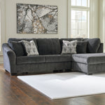 Ashley Furniture - Biddeford 2-Piece Sectional With Raf Corner Chaise - Ebony - Black Fabric - Sectionals - Additional View 2