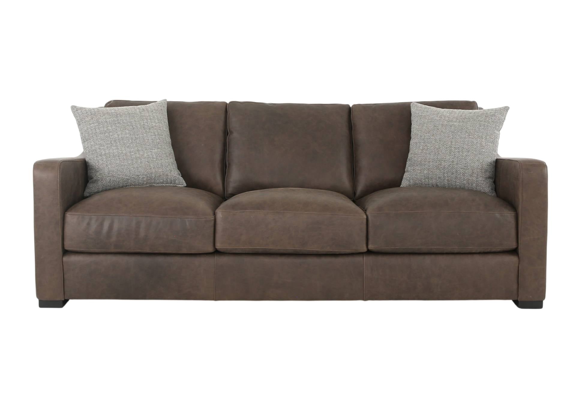 BONAVENTURA WALNUT LEATHER SOFA - Additional View 1