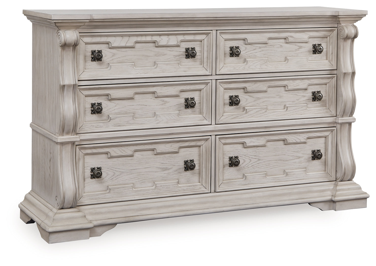 Ashley Furniture - ANDONHALL DRESSER - Light Gray Wood - Dresser & Mirror