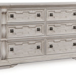 Ashley Furniture - ANDONHALL DRESSER - Light Gray Wood - Dresser & Mirror
