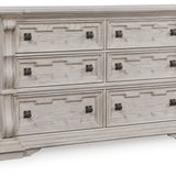Ashley Furniture - ANDONHALL DRESSER - Light Gray Wood - Dresser & Mirror