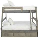 SAWYER DRIFTWOOD TWIN OVER FULL BUNKBED WITH STORAGE AND BUNKIE BOARDS