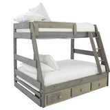 SAWYER DRIFTWOOD TWIN OVER FULL BUNKBED WITH STORAGE AND BUNKIE BOARDS - Additional View 1