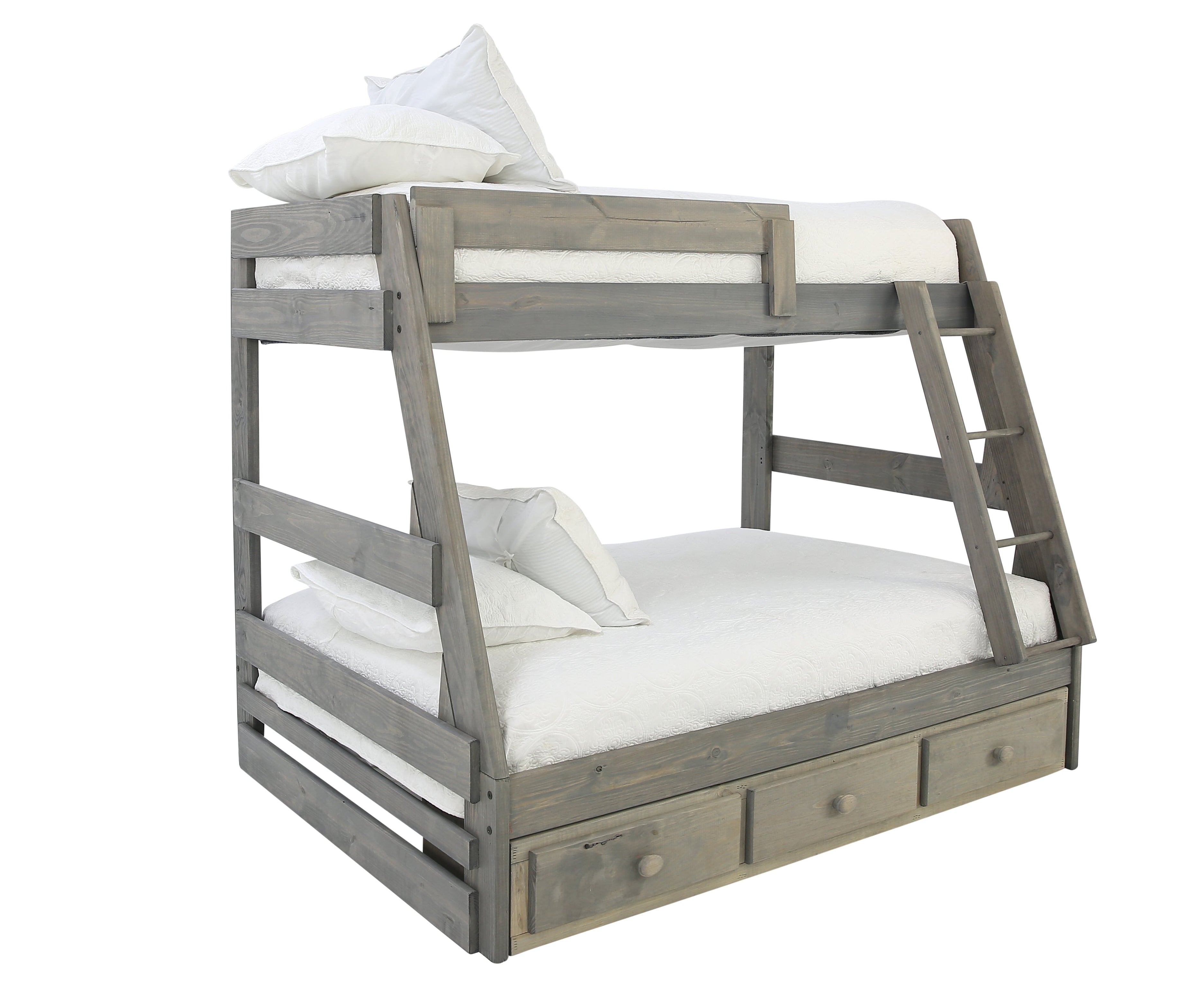 SAWYER DRIFTWOOD TWIN OVER FULL BUNKBED WITH STORAGE AND BUNKIE BOARDS - Additional View 1