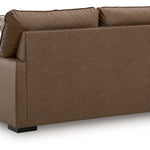 Ashley Furniture - VILLACOURT CARAMEL LOVESEAT - Light Brown Faux Leather - Loveseats - Additional View 3