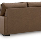 Ashley Furniture - VILLACOURT CARAMEL LOVESEAT - Light Brown Faux Leather - Loveseats - Additional View 3