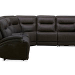 BROCKTON CHOCOLATE LEATHER 3P POWER 6 PIECE SECTIONAL - Additional View 2