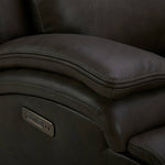 BROCKTON CHOCOLATE LEATHER 3P POWER 6 PIECE SECTIONAL - Additional View 4