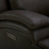 BROCKTON CHOCOLATE LEATHER 3P POWER 6 PIECE SECTIONAL - Additional View 4