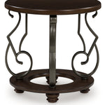 Ashley Furniture - FRALLYN ROUND END TABLE - Dark Brown Wood|Metal - Tables - Additional View 2