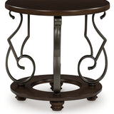 Ashley Furniture - FRALLYN ROUND END TABLE - Dark Brown Wood|Metal - Tables - Additional View 2
