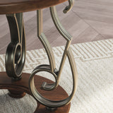 Ashley Furniture - FRALLYN ROUND END TABLE - Dark Brown Wood|Metal - Tables - Additional View 4