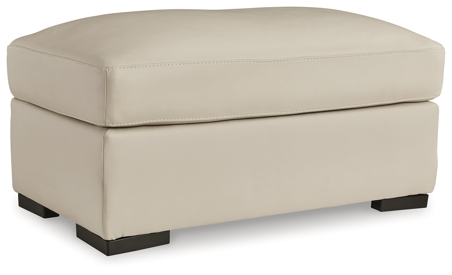 Ashley Furniture - TRESURE TROVE ALMOND OTTOMAN - White Leather Match - Ottomans