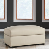 Ashley Furniture - TRESURE TROVE ALMOND OTTOMAN - White Leather Match - Ottomans - Additional View 1