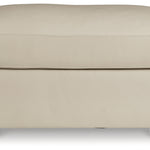 Ashley Furniture - TRESURE TROVE ALMOND OTTOMAN - White Leather Match - Ottomans - Additional View 2
