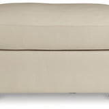 Ashley Furniture - TRESURE TROVE ALMOND OTTOMAN - White Leather Match - Ottomans - Additional View 2