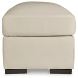 Ashley Furniture - TRESURE TROVE ALMOND OTTOMAN - White Leather Match - Ottomans - Additional View 3