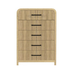 Elements International - RIDGEMONT 5 DRAWER CHEST - Light Brown Wood - Chests - Additional View 1