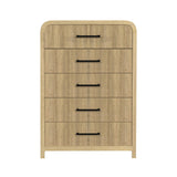 Elements International - RIDGEMONT 5 DRAWER CHEST - Light Brown Wood - Chests - Additional View 1