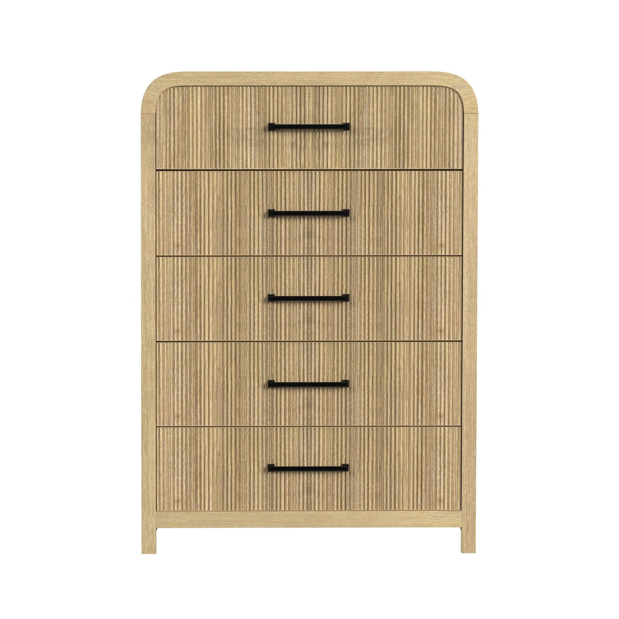 Elements International - RIDGEMONT 5 DRAWER CHEST - Light Brown Wood - Chests - Additional View 1