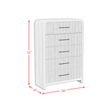 Elements International - RIDGEMONT 5 DRAWER CHEST - Light Brown Wood - Chests - Additional View 7