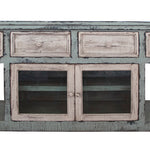 International Furniture Direct - ARUBA 70" SKY BLUE TV STAND - Light Blue|Beige Wood - TV Stands