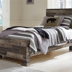 Ashley Furniture - Derekson Twin Panel Bed - Grey - Dark Gray Wood - Beds - Additional View 2