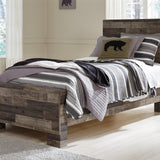 Ashley Furniture - Derekson Twin Panel Bed - Grey - Dark Gray Wood - Beds - Additional View 2