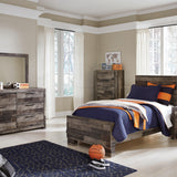 Ashley Furniture - Derekson Twin Panel Bed - Grey - Dark Gray Wood - Beds - Additional View 3