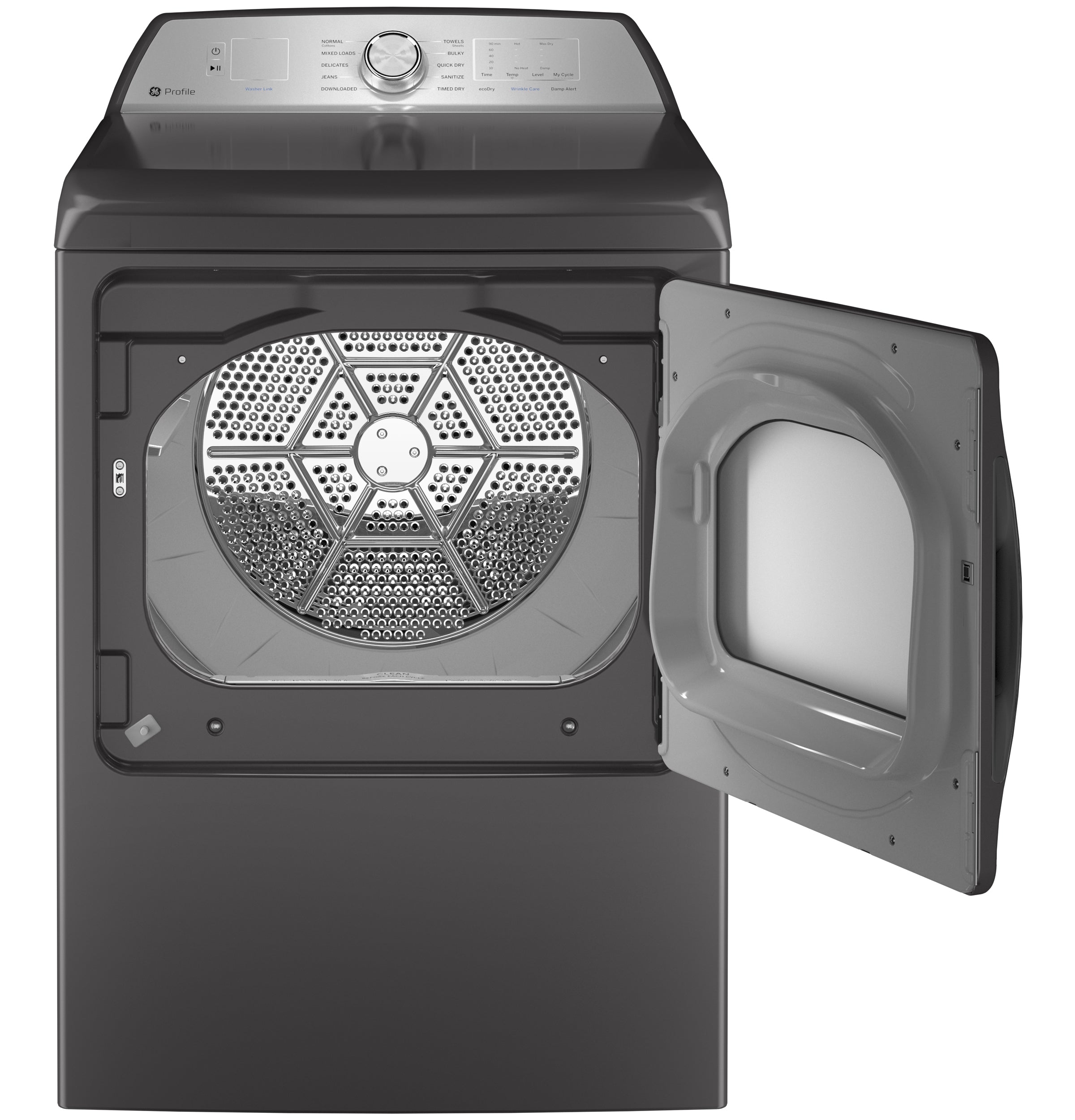GE DIAMOND GRAY PROFILE 7.4CU ELECTRIC DRYER - Dark Gray - Dryers - Additional View 3