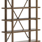 Ashley Furniture - ROANHOWE HOME OFFICE BOOKCASE - Dark Brown Wood - Bookcases