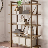 Ashley Furniture - ROANHOWE HOME OFFICE BOOKCASE - Dark Brown Wood - Bookcases - Additional View 1